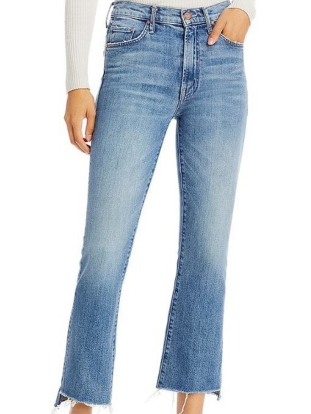 Mother The Insider Crop Step Fray Limited Edition High Rise Jeans Size 27